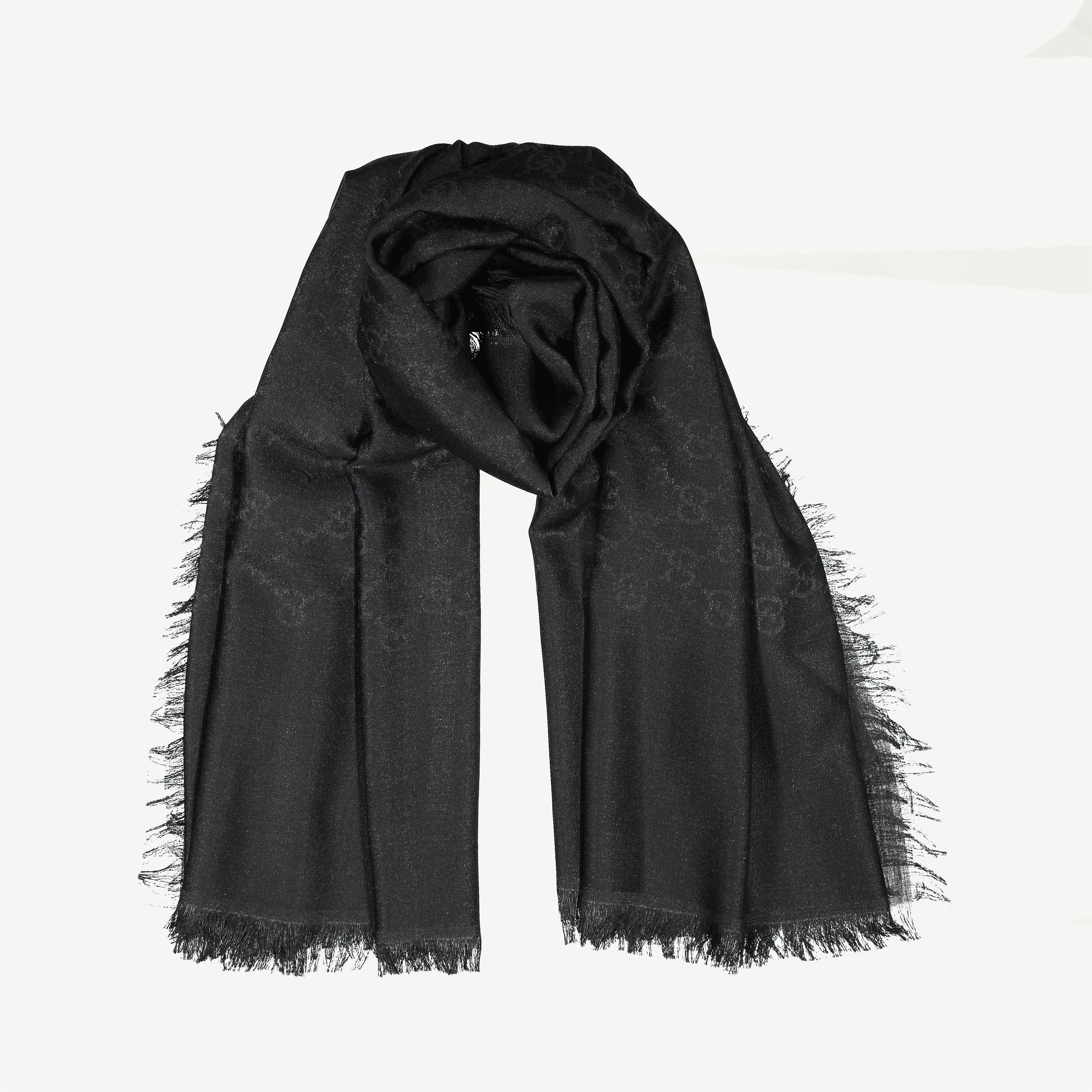 Scarves and gloves Écharpe GG en soie Gucci Black Femme
