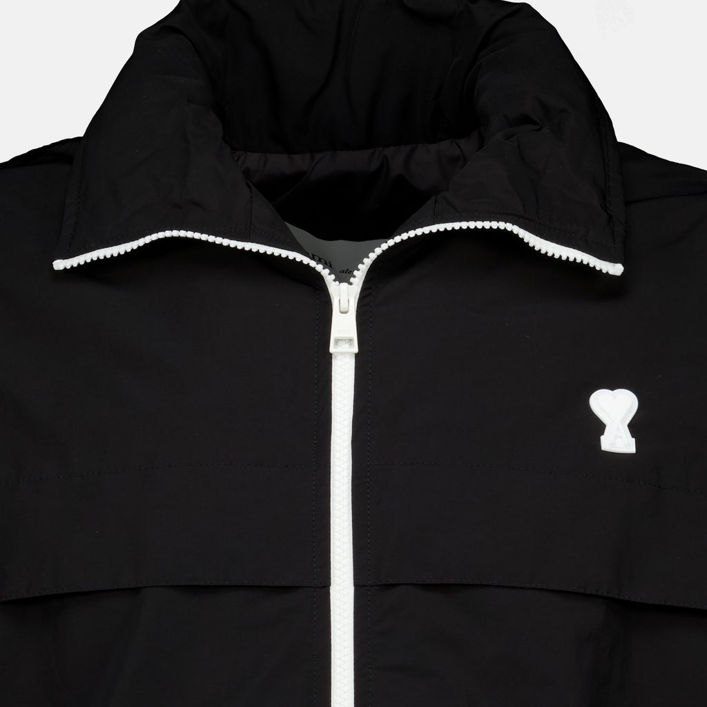 Vestes AMI Black Heart Windbreaker Ami PARIS Noir Homme