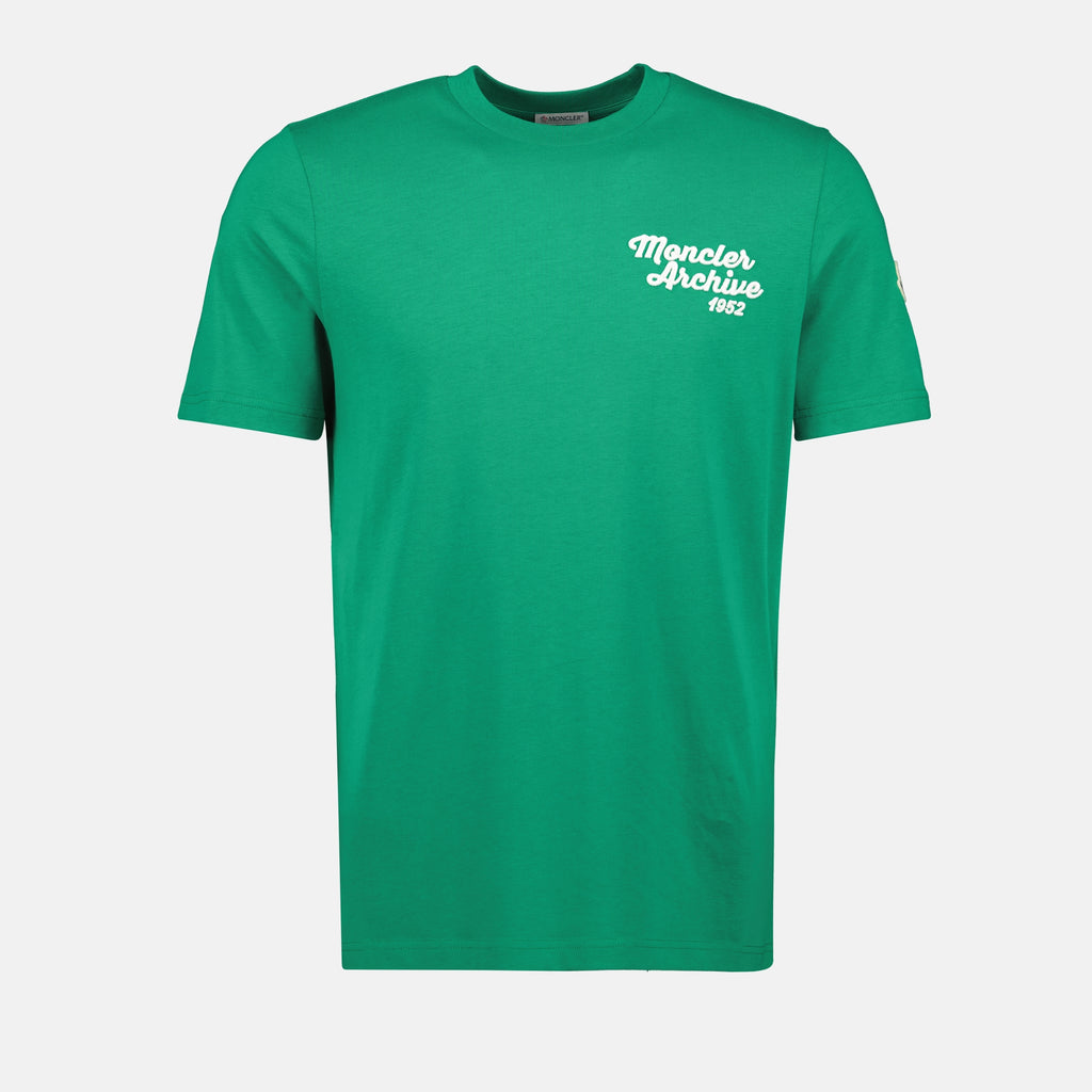 T-shirts T-shirt à logo brodé Moncler Vert Homme