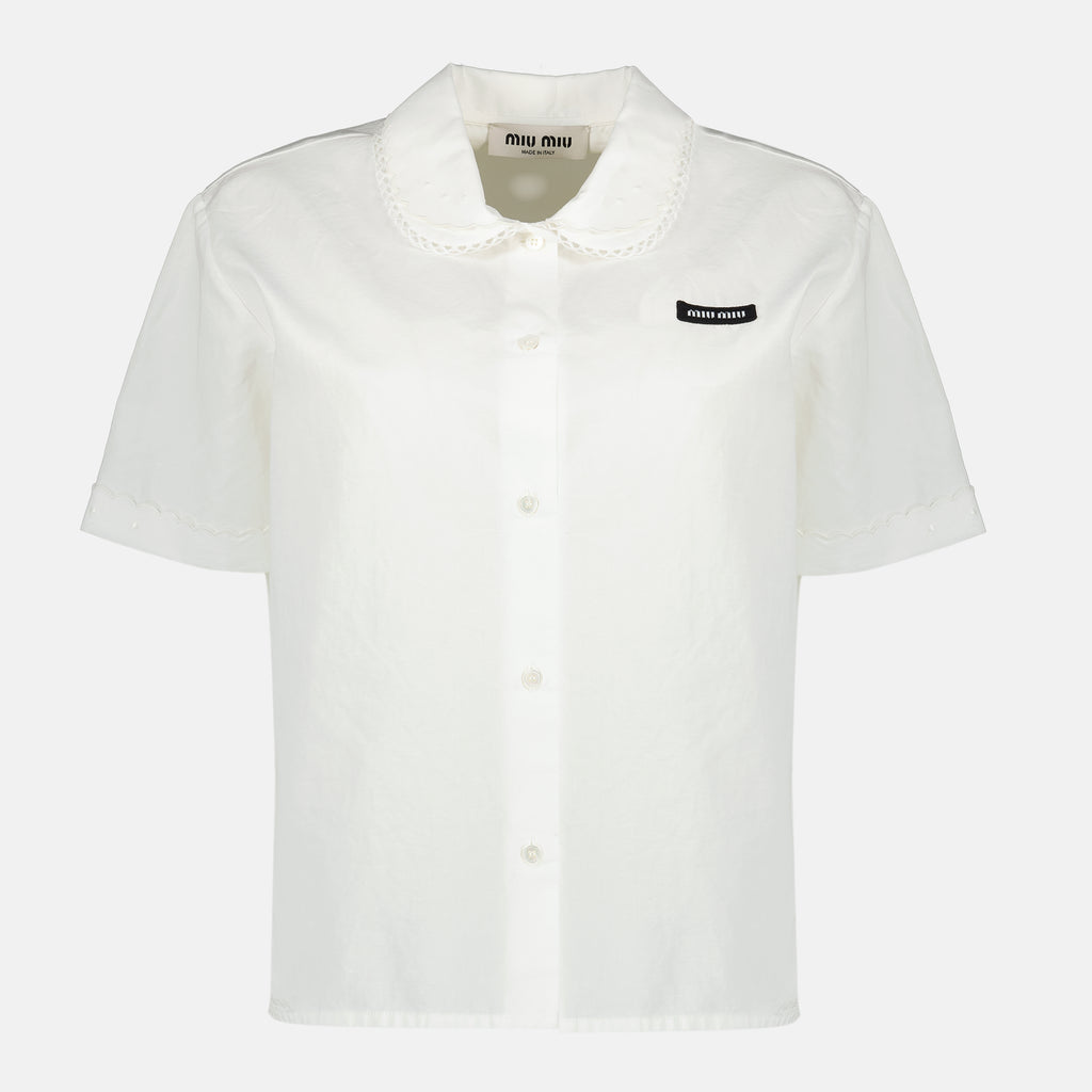 Chemises ホワイトポプリンシャツ Miu Miu Blanc Femme