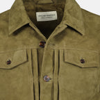 Vestes Chaqueta de Ante Verde Oliva Liam Officine Générale Kaki Homme