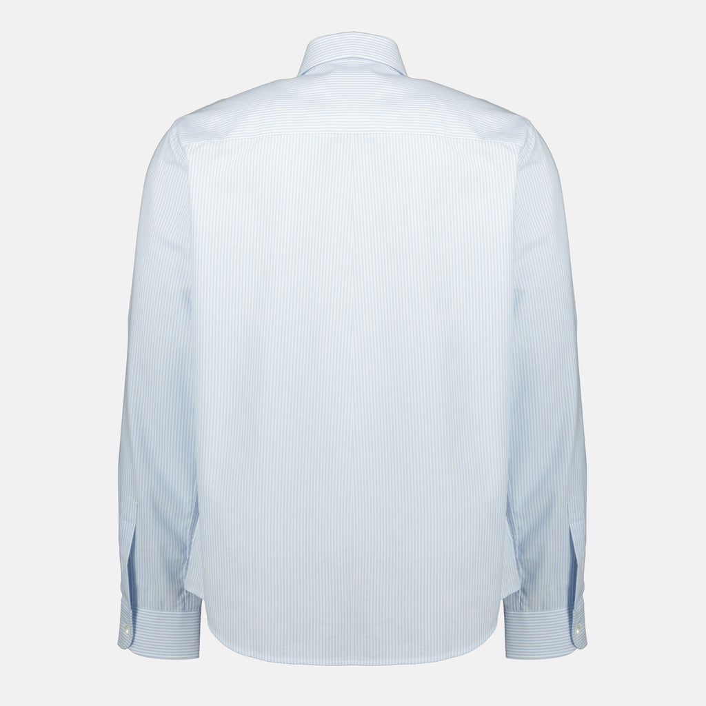 Image of the blue striped Ami heart shirt by the brand Ami PARIS for Unisex - Autumn-Winter 2025 - Back View