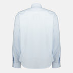 Image of the blue striped Ami heart shirt by the brand Ami PARIS for Unisex - Autumn-Winter 2025 - Back View