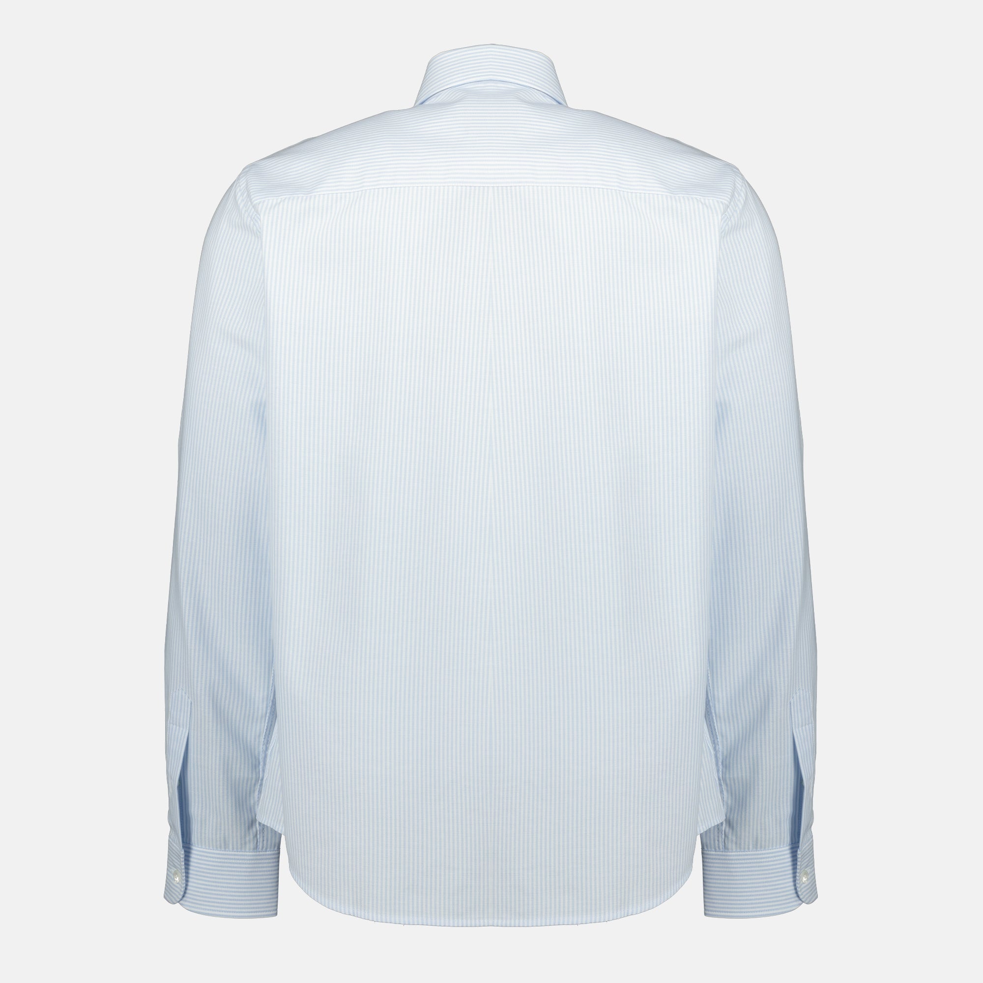 Image of the blue striped Ami heart shirt by the brand Ami PARIS for Unisex - Autumn-Winter 2025 - Back View