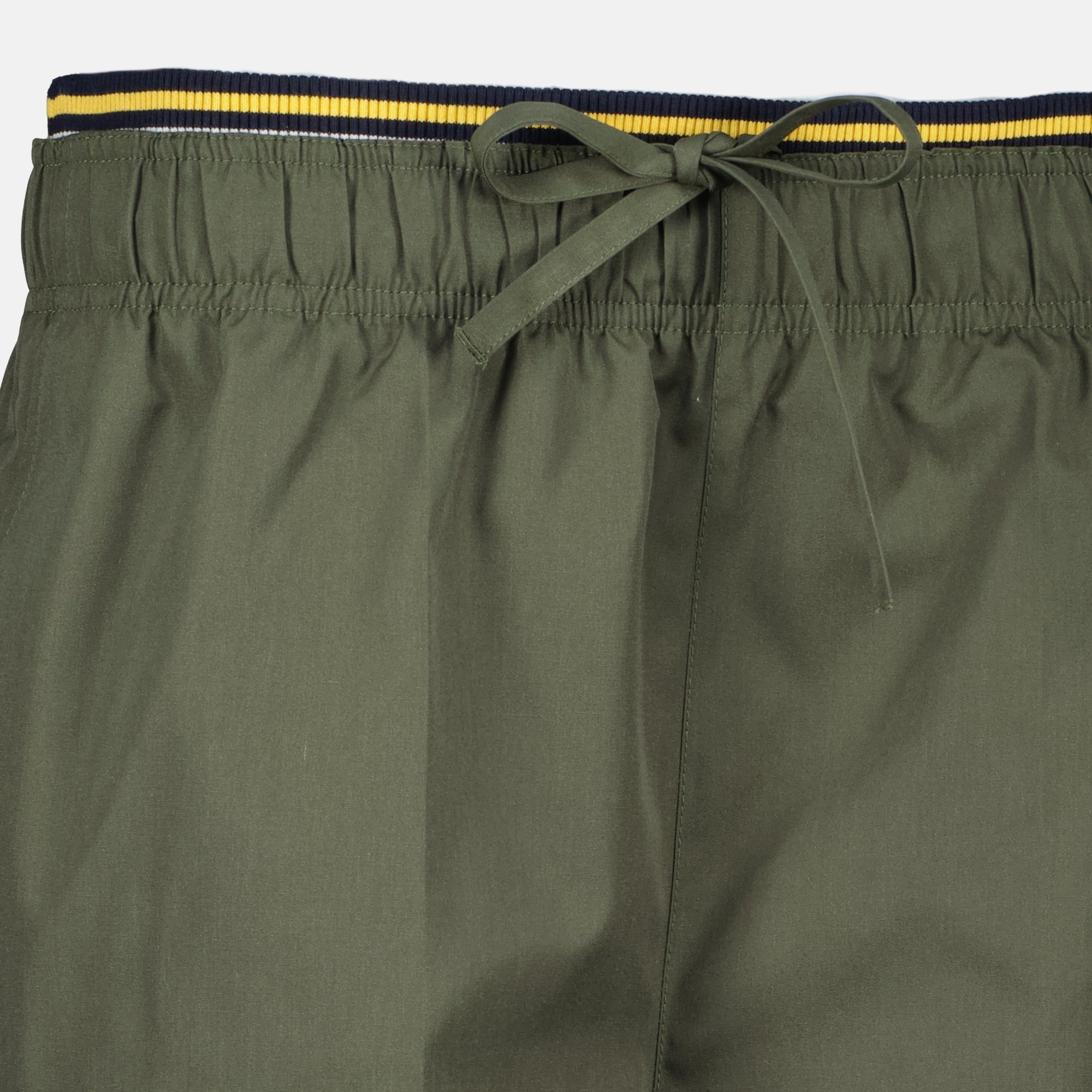 Image of the women's khaki nylon shorts by Prada - Spring-Summer 2026 - Detailed View 1