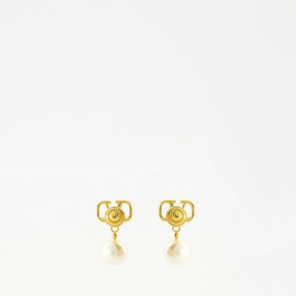 Bijoux Brincos VLogo com Pérola Valentino Garavani Doré Femme
