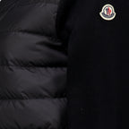 Maille Cardigan com fecho zip em lã preta Moncler Noir Femme