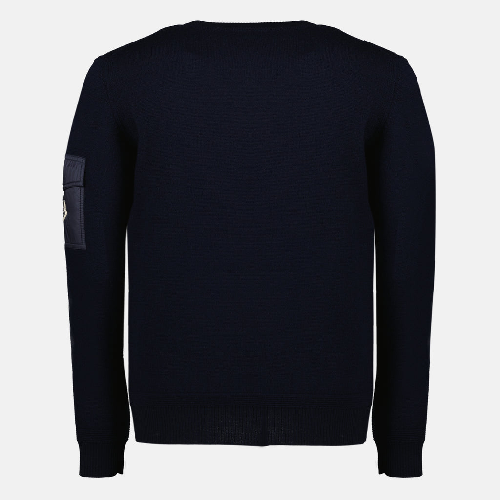 Maille ネイビーブルーウールセーター Moncler Bleu foncé Homme