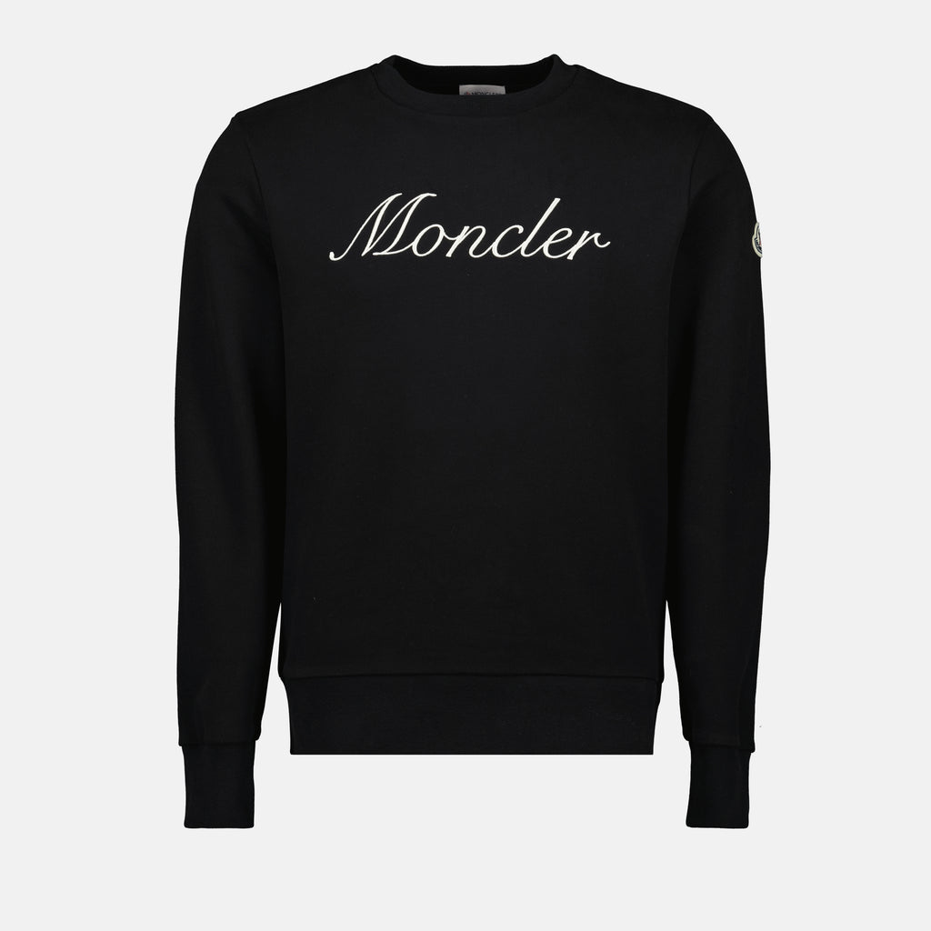 Sweatshirts Sweat à logo brodé Moncler Noir Homme