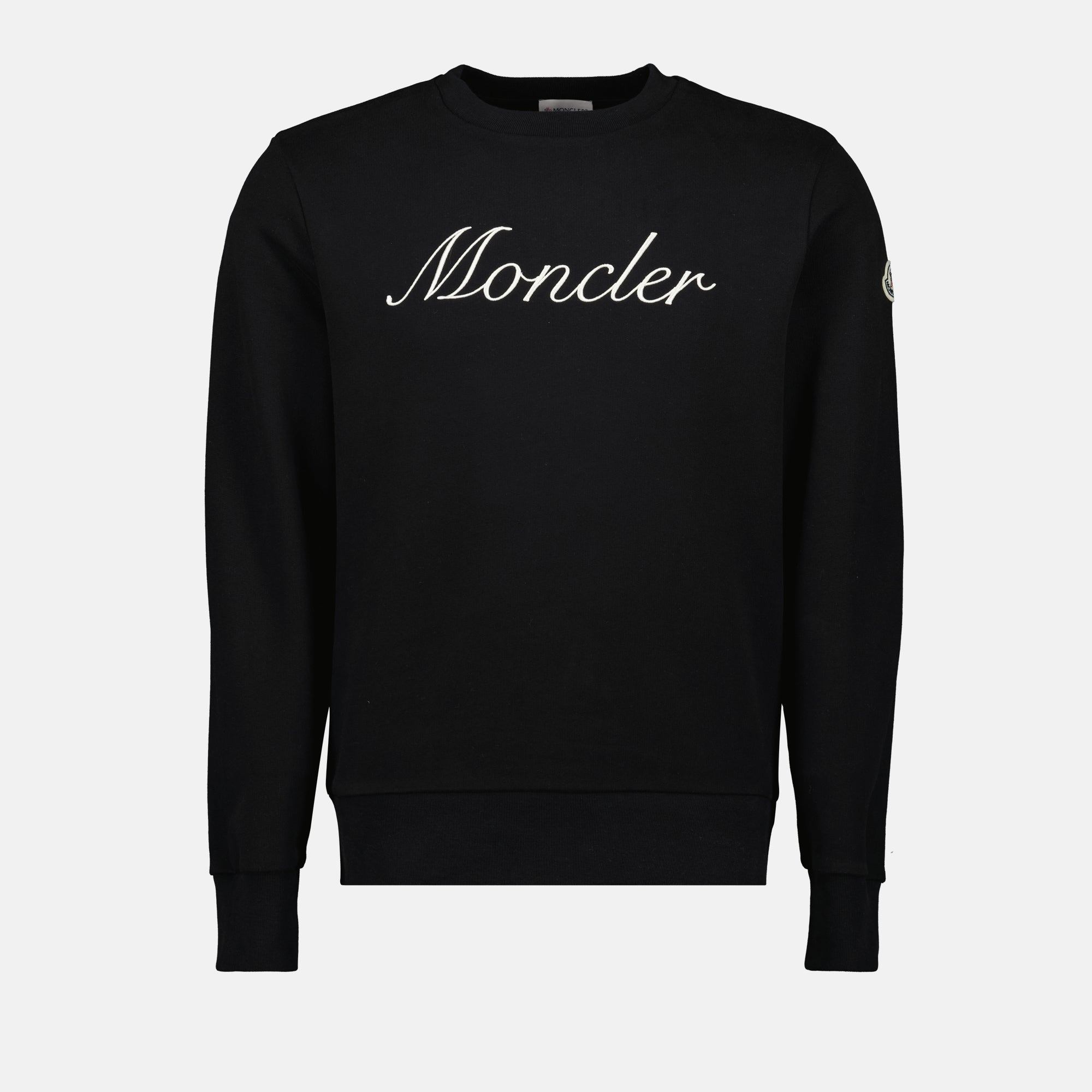 Sweatshirts Sweat à logo brodé Moncler Noir Homme