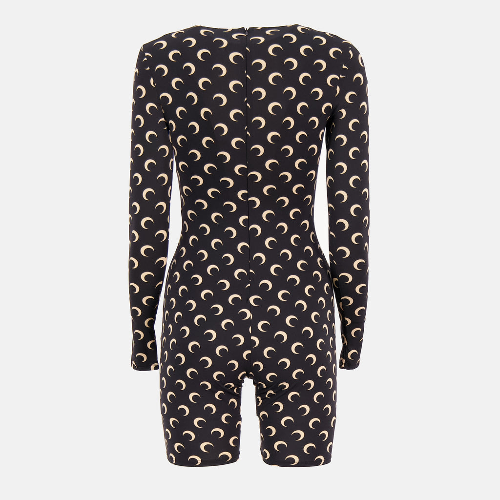 Bild des kurzen Jersey Moon-Overalls von Marine Serre für Frauen - Herbst-Winter 2025 - Rückansicht