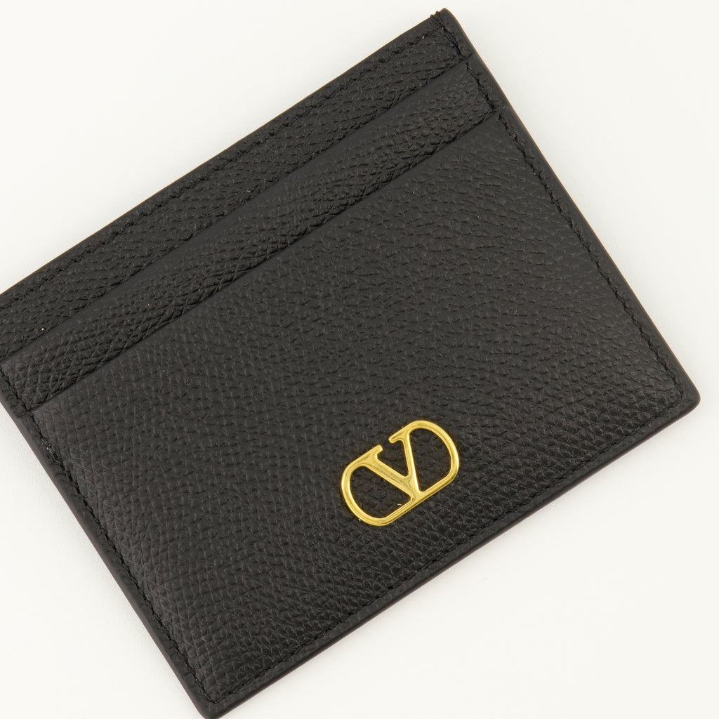Petite maroquinerie VLogoカードホルダー ブラックレザー Valentino Garavani Noir Femme