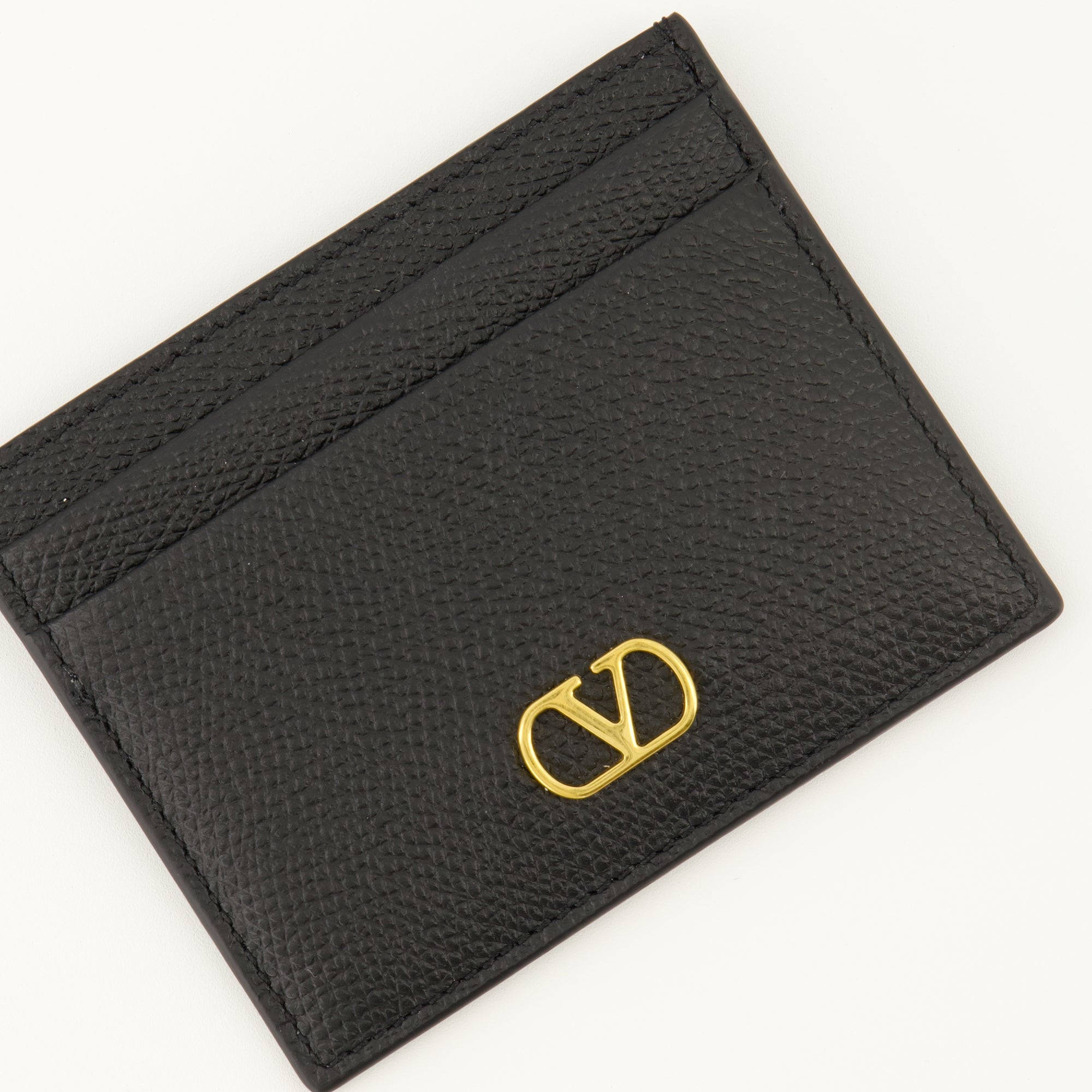 Petite maroquinerie VLogoカードホルダー ブラックレザー Valentino Garavani Noir Femme