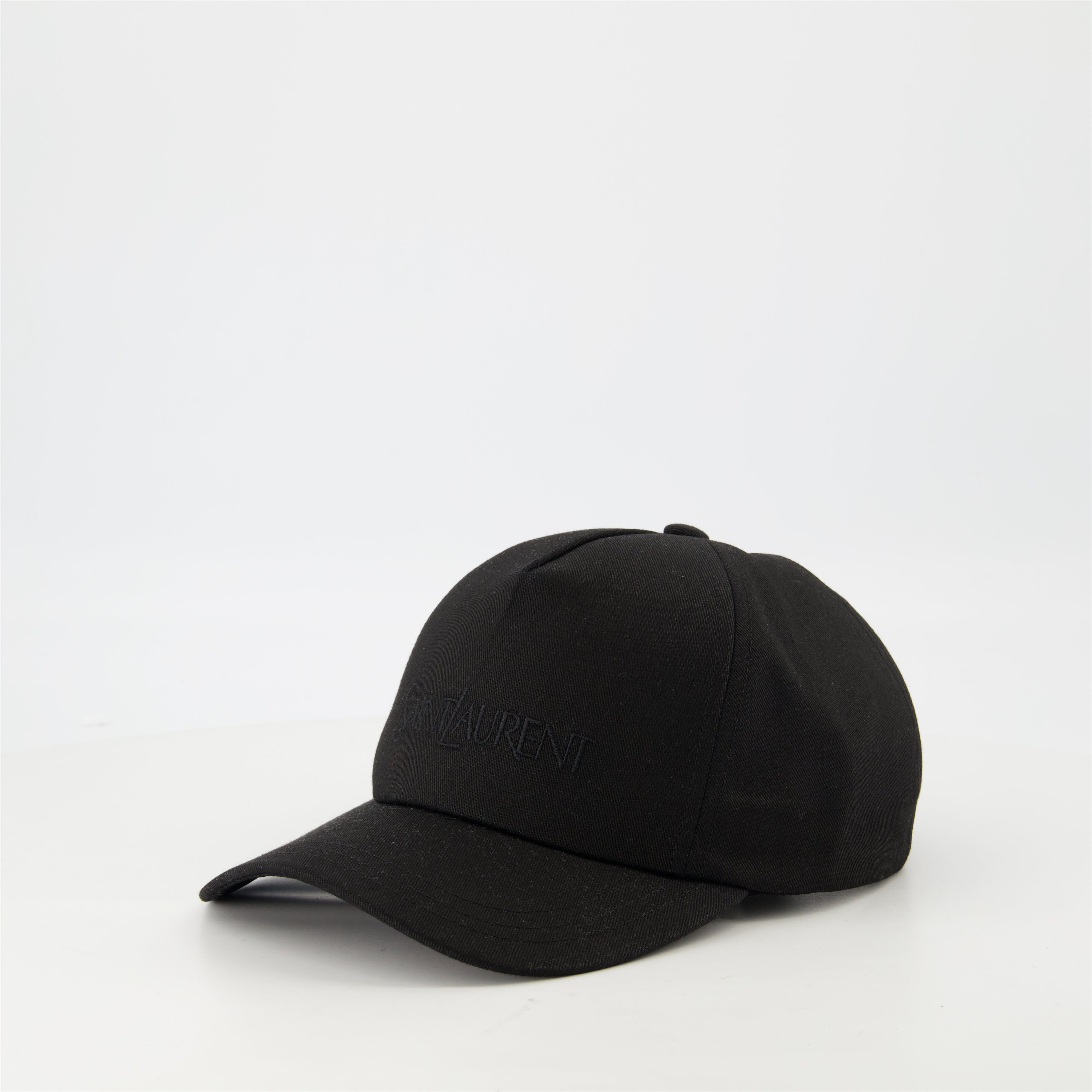 Chapeaux, casquettes et bonnets Casquette en coton brodée Saint Laurent Noir Homme