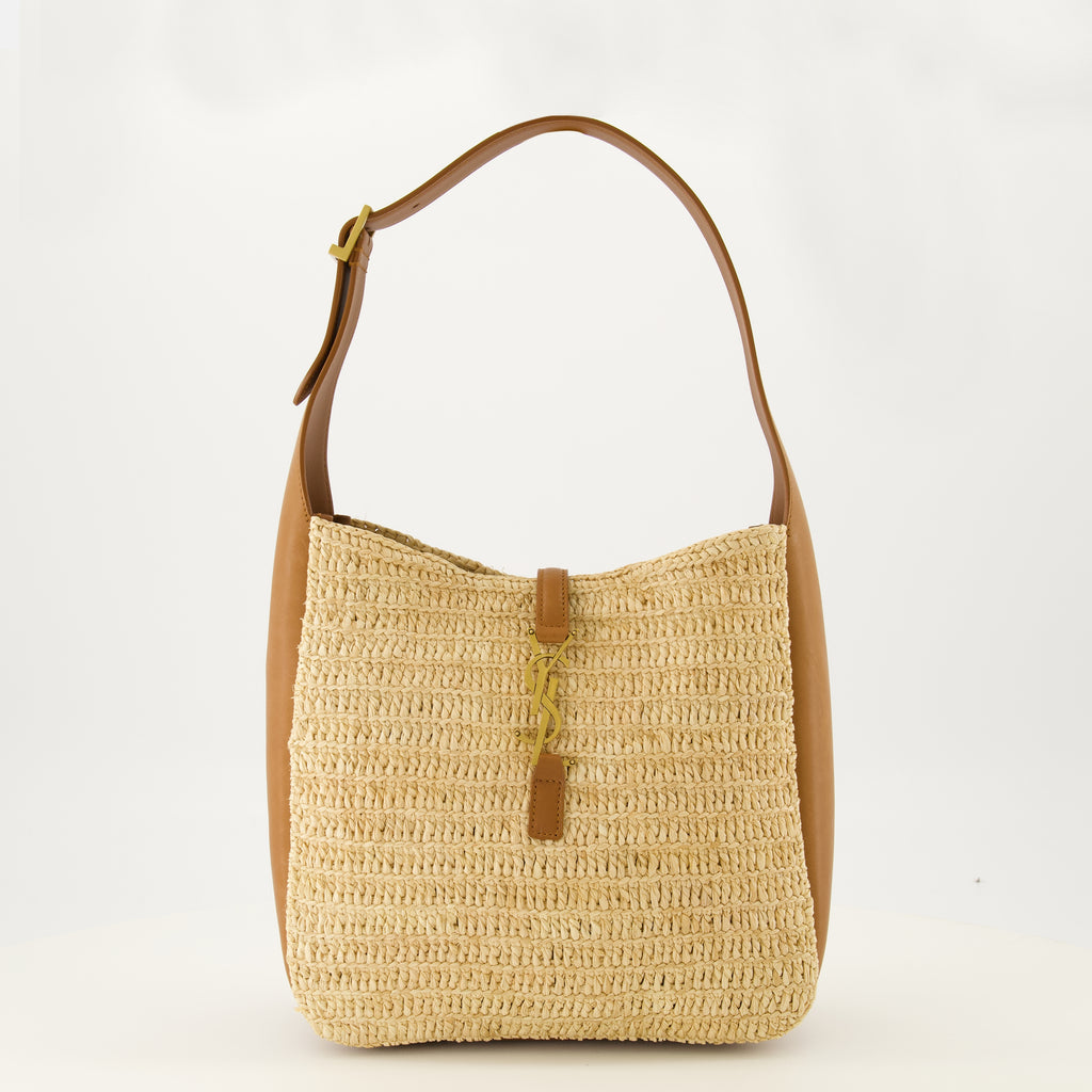 Immagine dell'articolo Borsa Le 5 à 7 small in pelle e rafia del marchio Saint Laurent per Donna - Collezione Primavera-Estate 2026 - Vista frontale