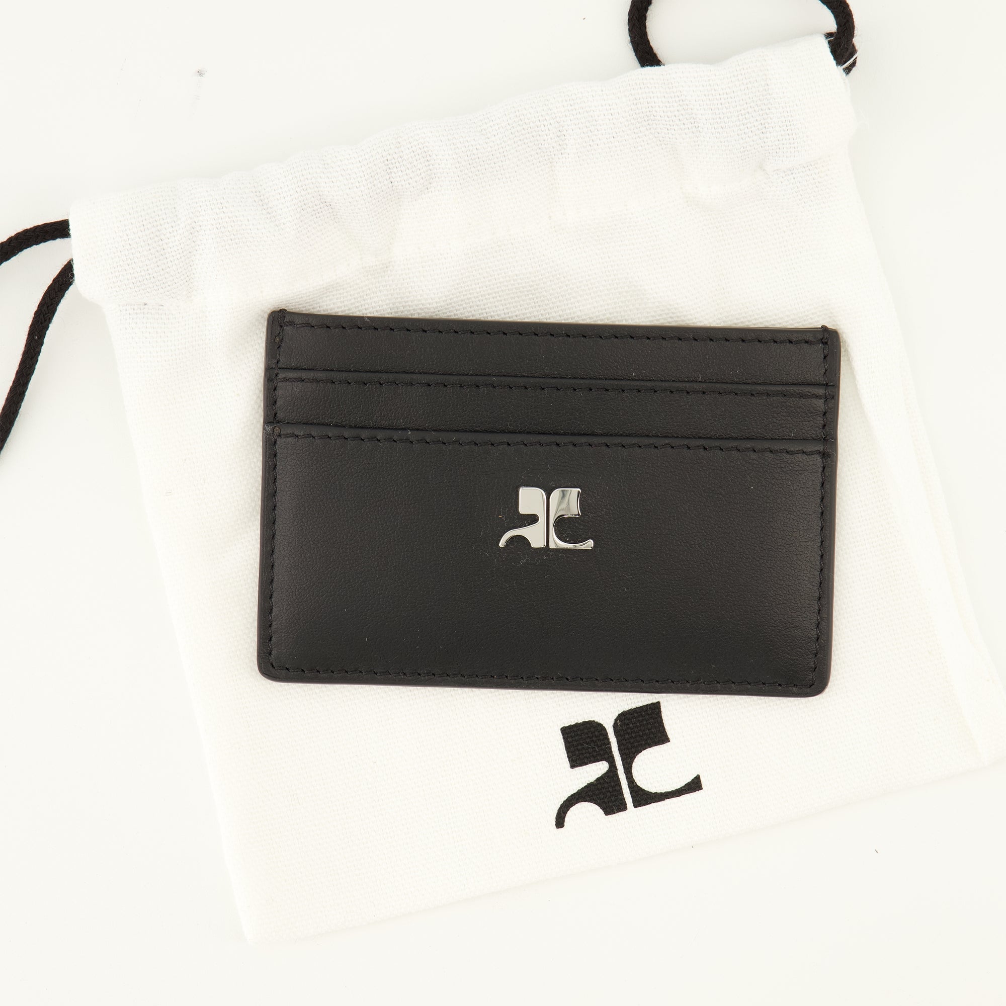 Petite maroquinerie Porte-cartes AC en cuir noir Courrèges Noir Femme