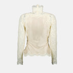 Tops Blouse satin et dentelle Rabanne Blanc Femme