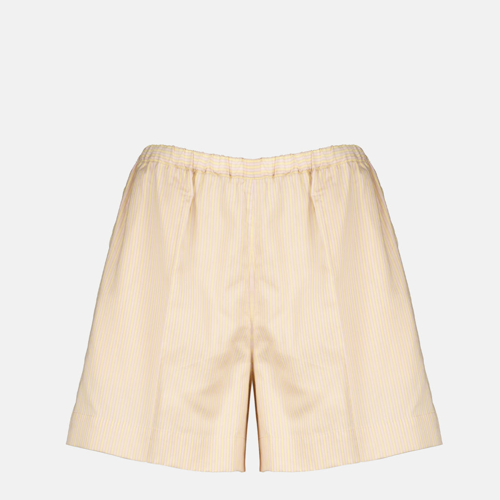 Shorts 베이지 스트라이프 실크 반바지 Patou Rose Femme