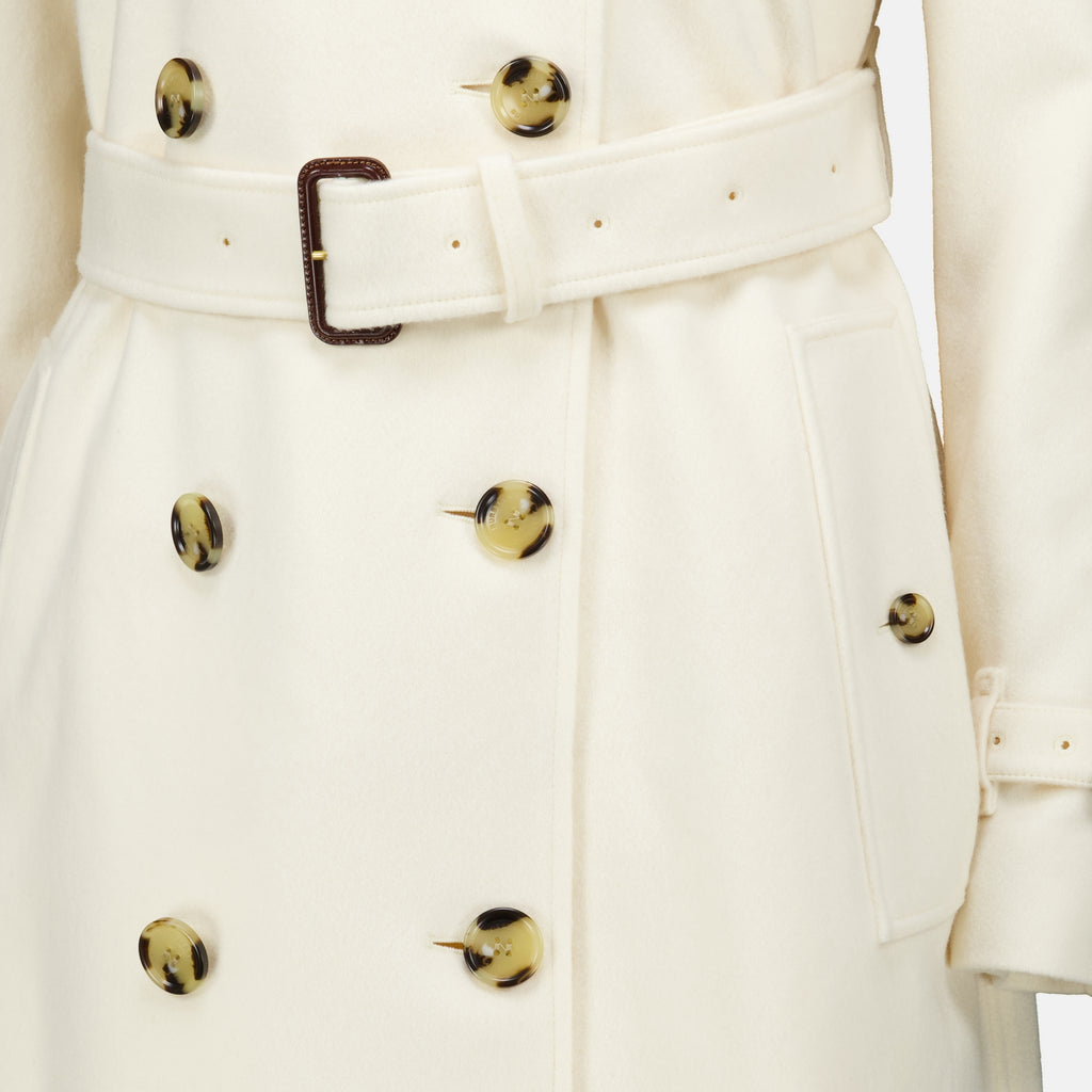 Manteaux 켄싱턴 화이트 트렌치 코트 Burberry Blanc Femme