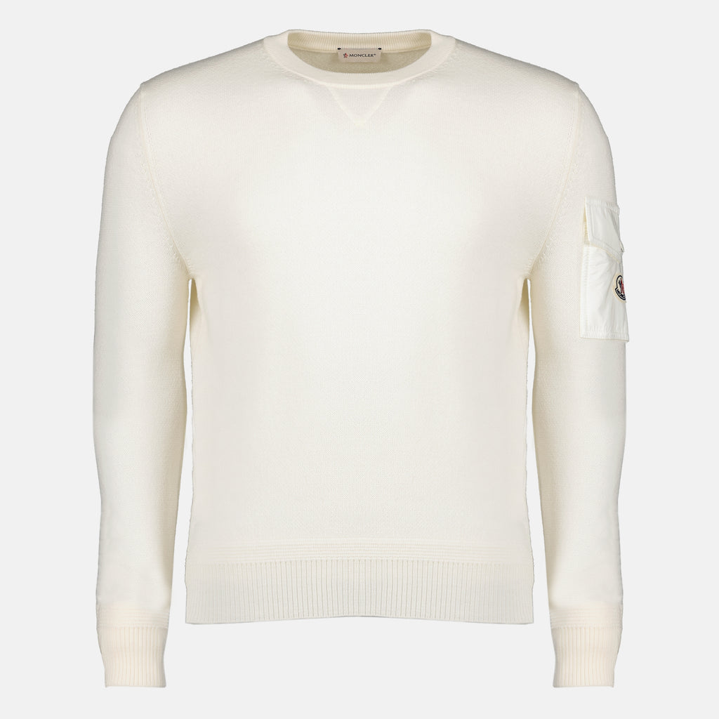Maille Suéter de lana blanca Moncler Blanc Homme