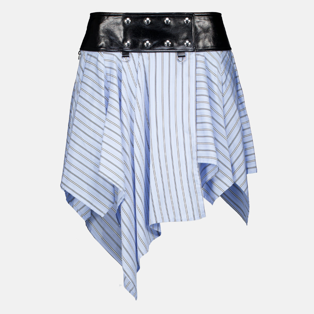 Jupes Saia Assimétrica Azul às Riscas Iro Bleu Femme