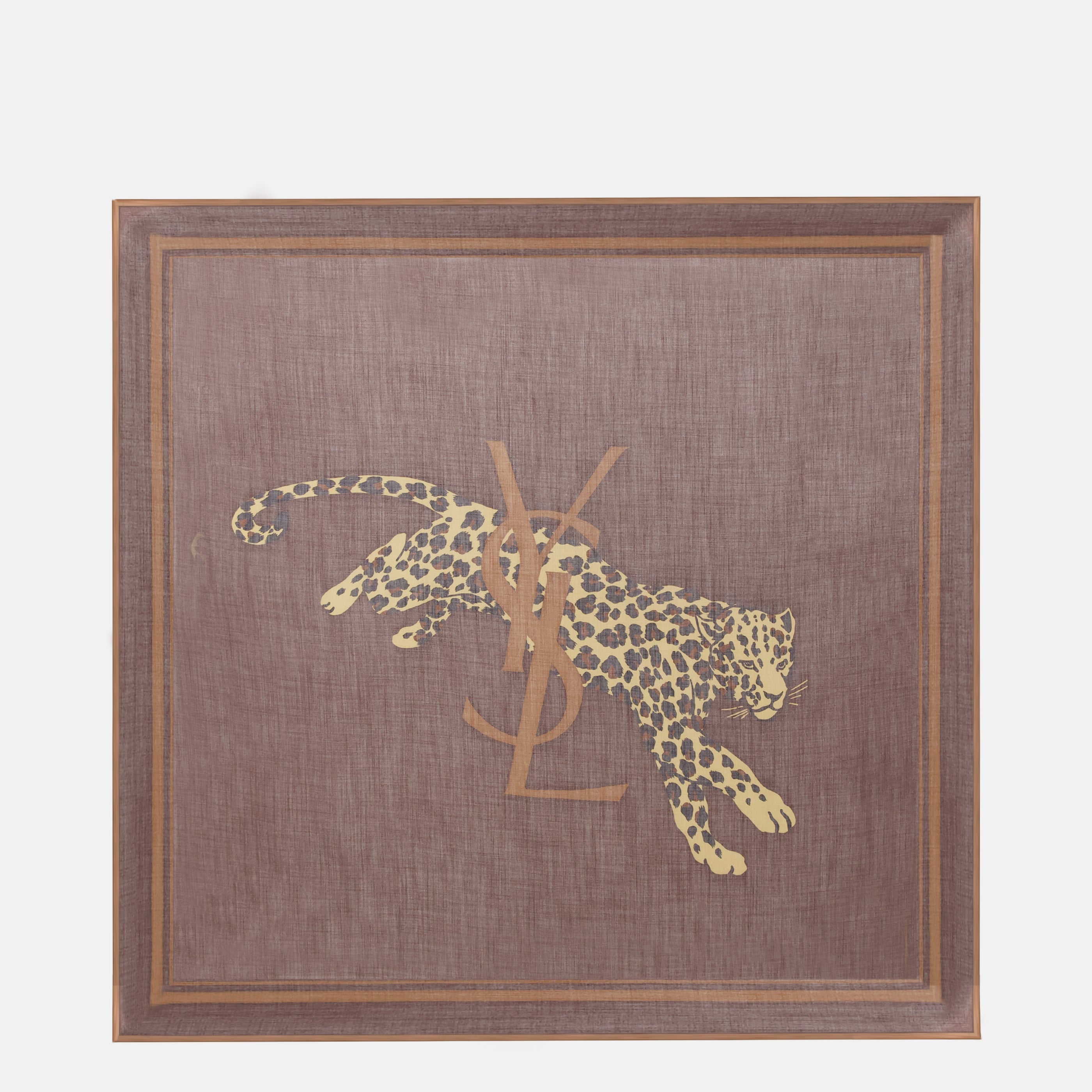 Image de l'article Carré Cassandre en sergé de laine marron de la marque Saint Laurent pour Femme - Saison Printemps-Été 2026 - Vue de Face