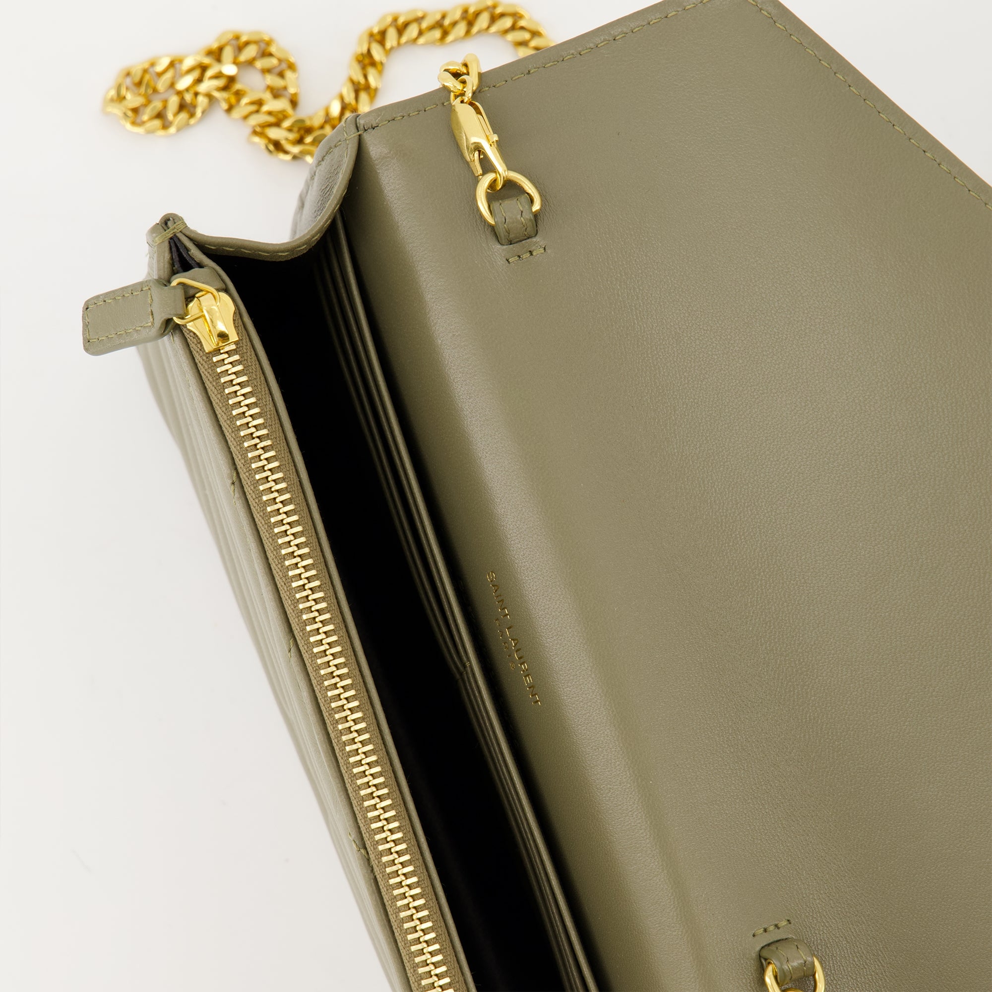 Shoulder Bags Chain Envelope Wallets Saint Laurent Kaki Women