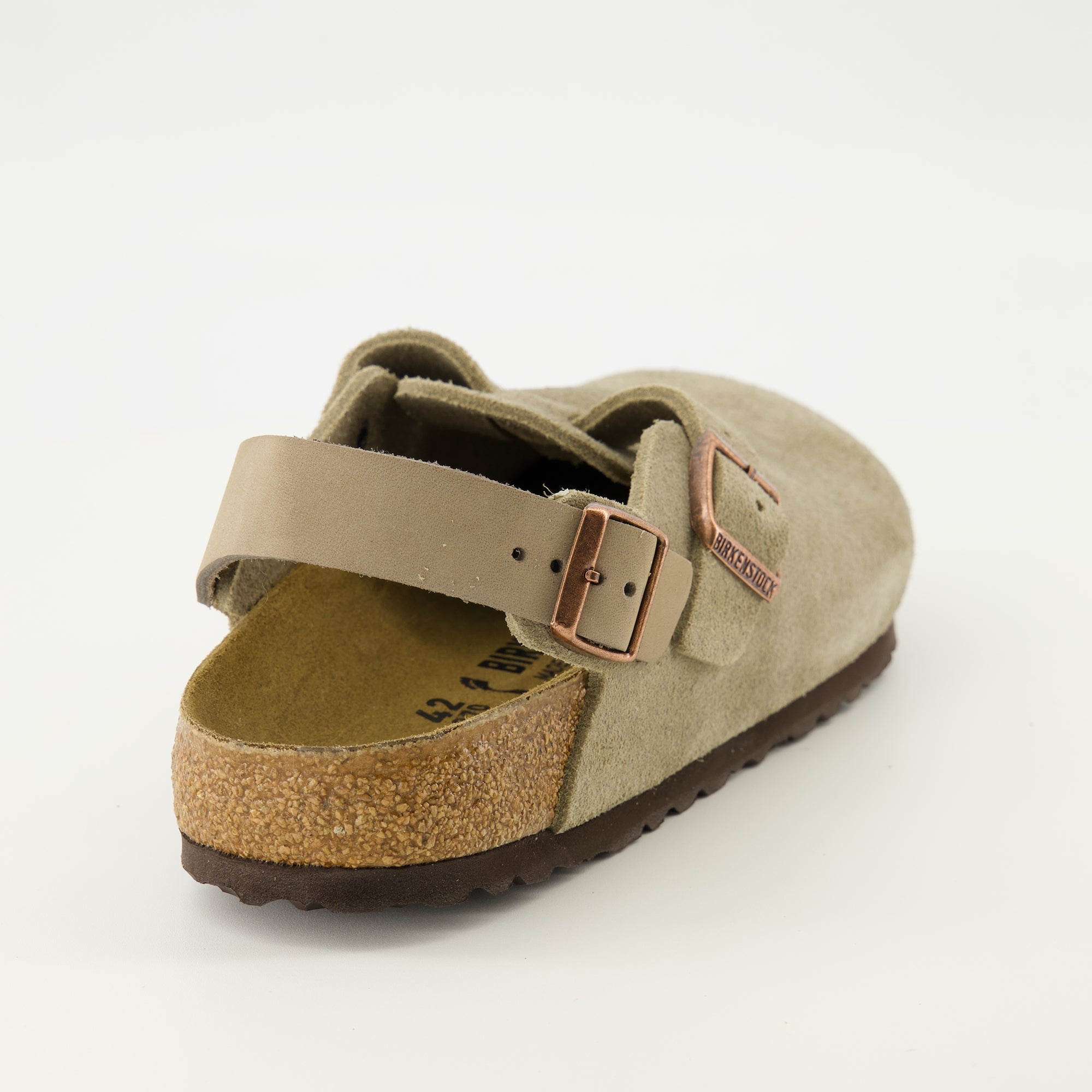 Image of the Birkenstock Tokio taupe mules for Unisex - Spring-Summer 2026 - Back view