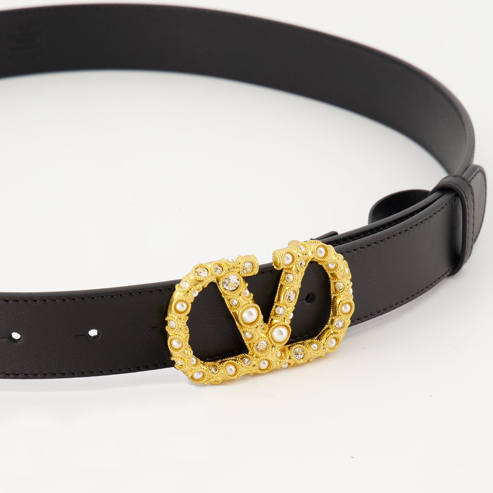 Ceintures VLogo Crystals Belt Valentino Garavani Noir Femme