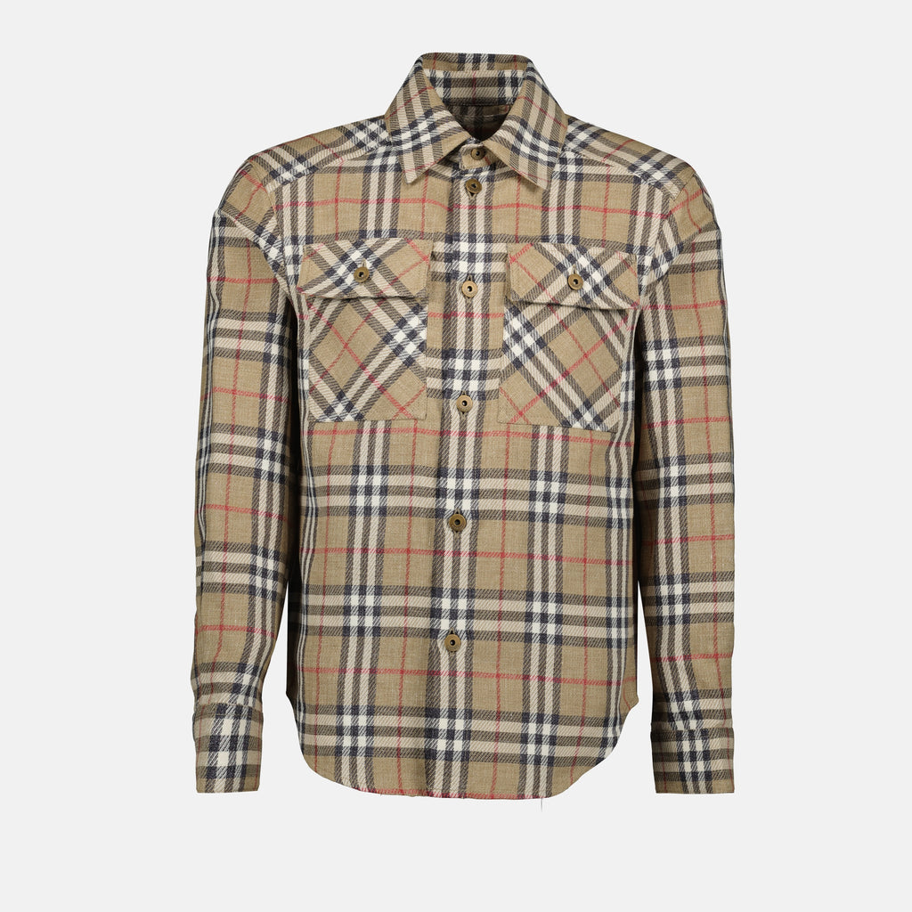 Shirts Check Plaid Shirt Burberry Beige Homme