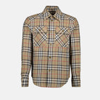 Camisas Camisa de Xadrez Burberry Bege Homme