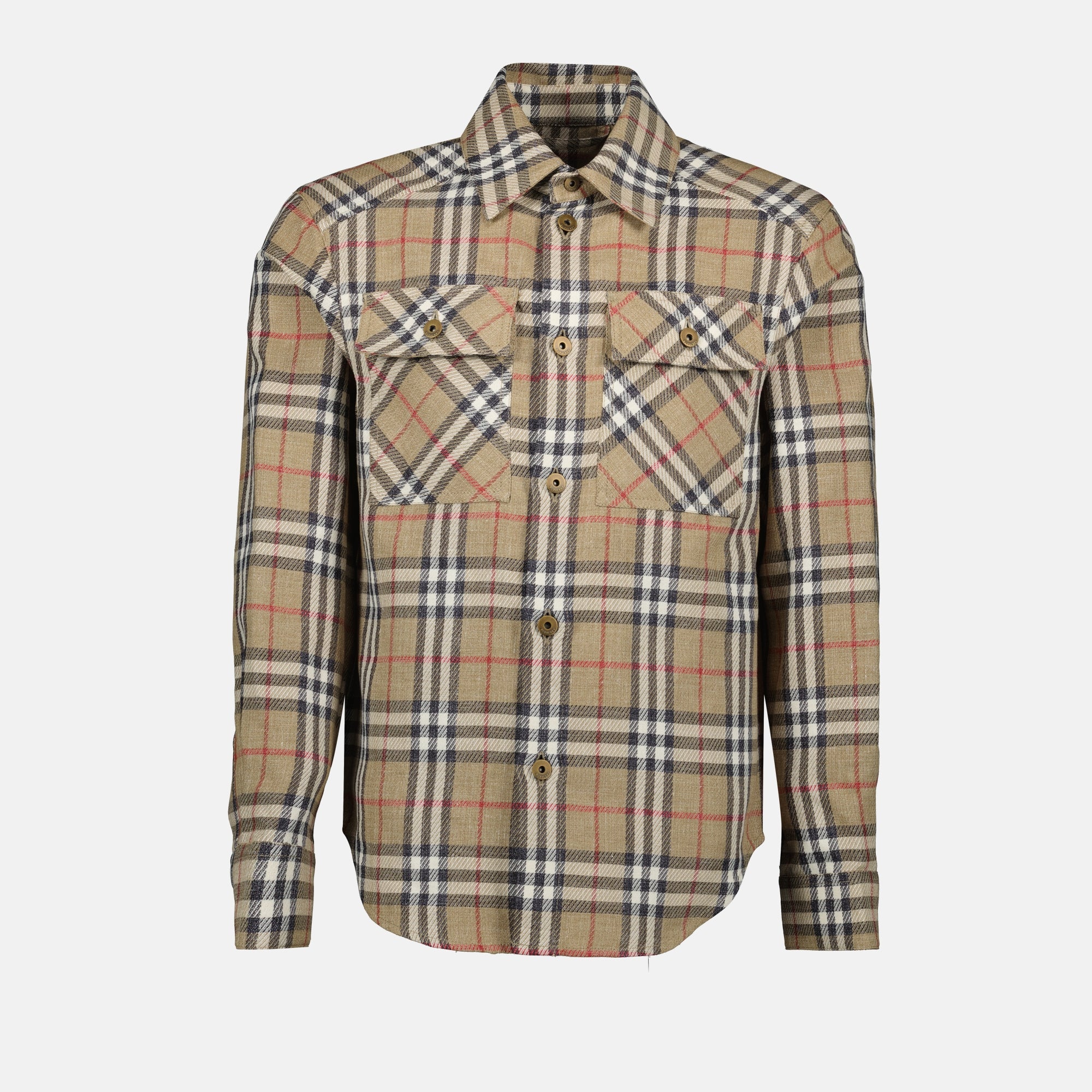 Shirts Check Plaid Shirt Burberry Beige Homme