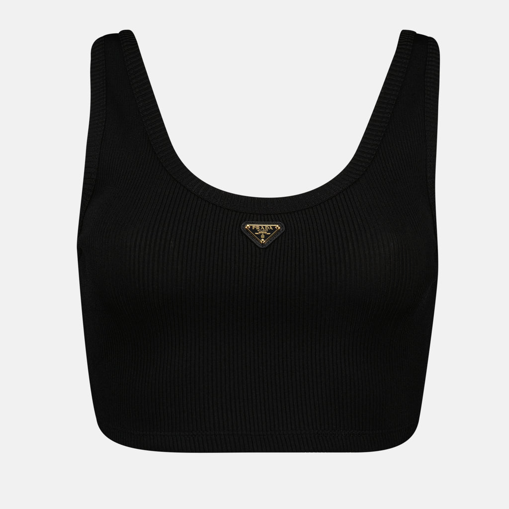 Tops Logo Bra Prada Black Femme