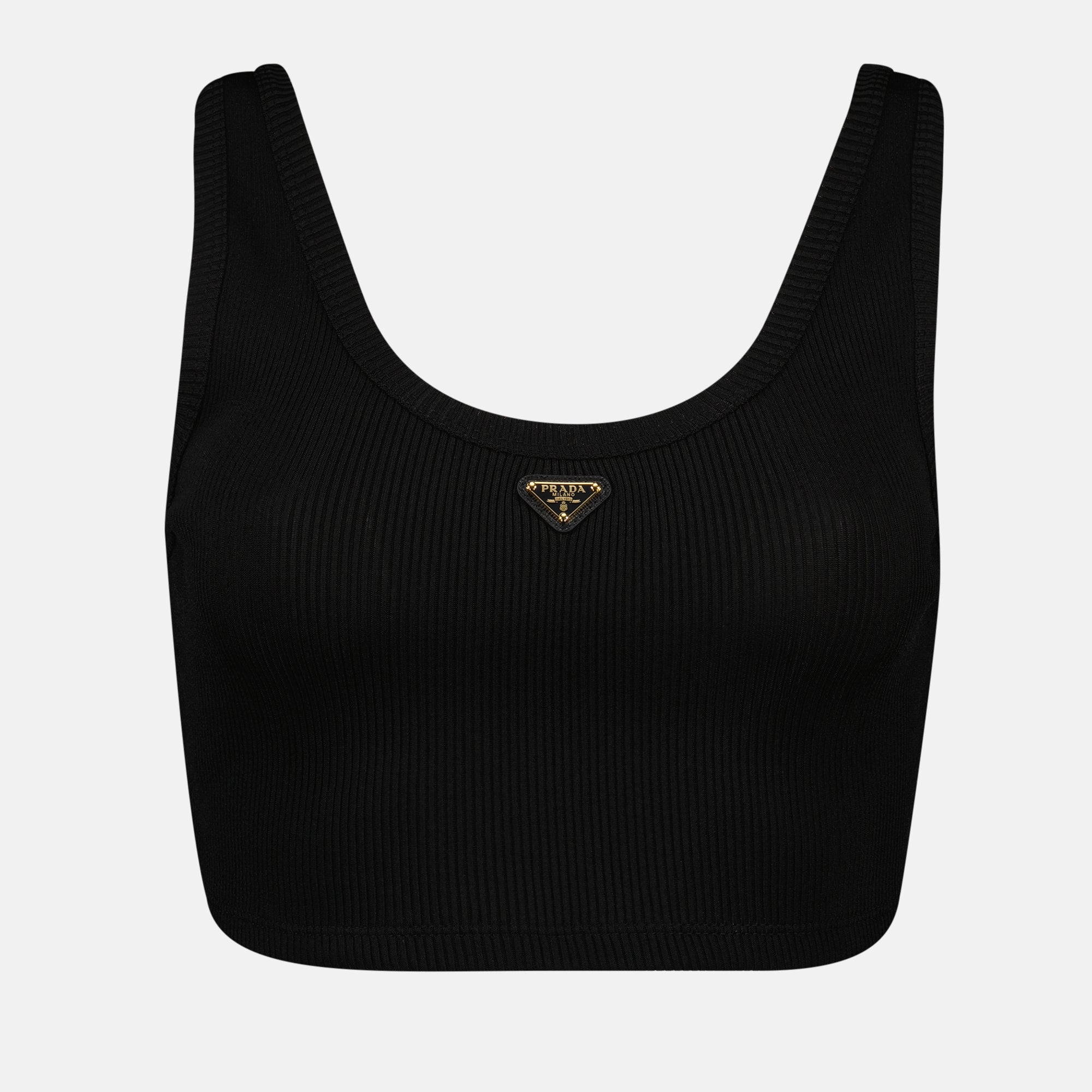Tops Logo Bra Prada Black Femme