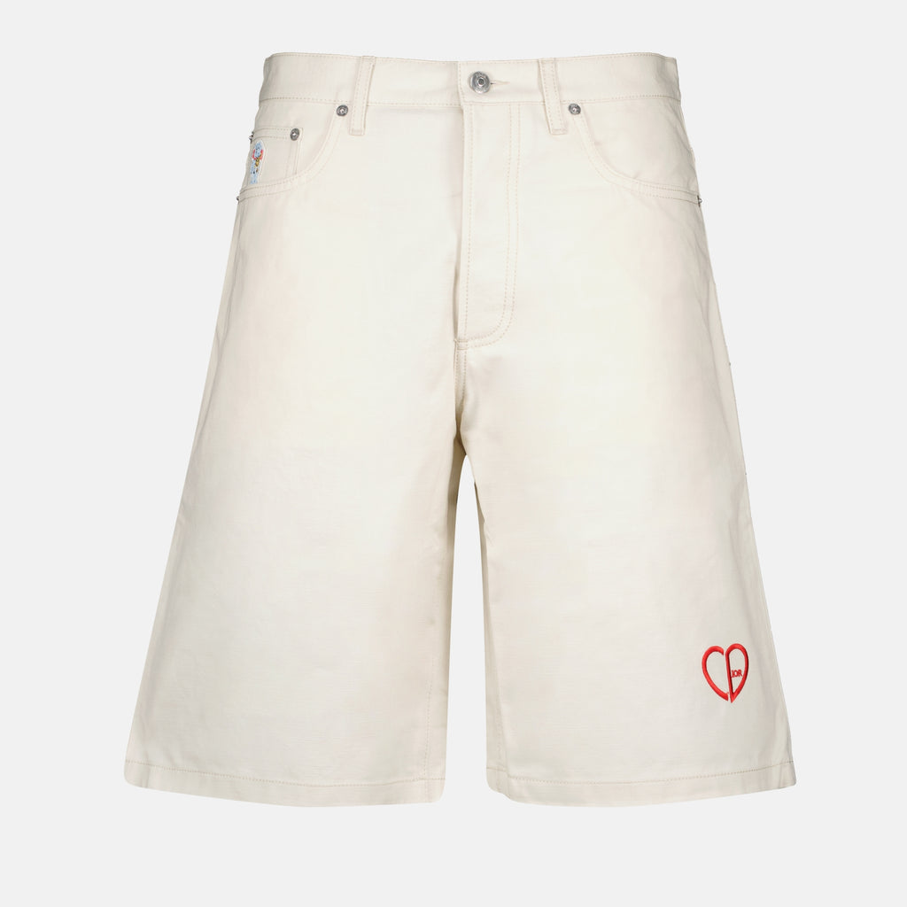 Shorts CD Heart Bermuda Dior White Homme