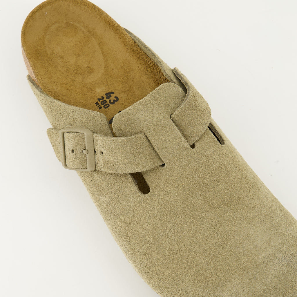 Chaussures ouvertes Mules Boston Birkenstock Kaki Unisexe