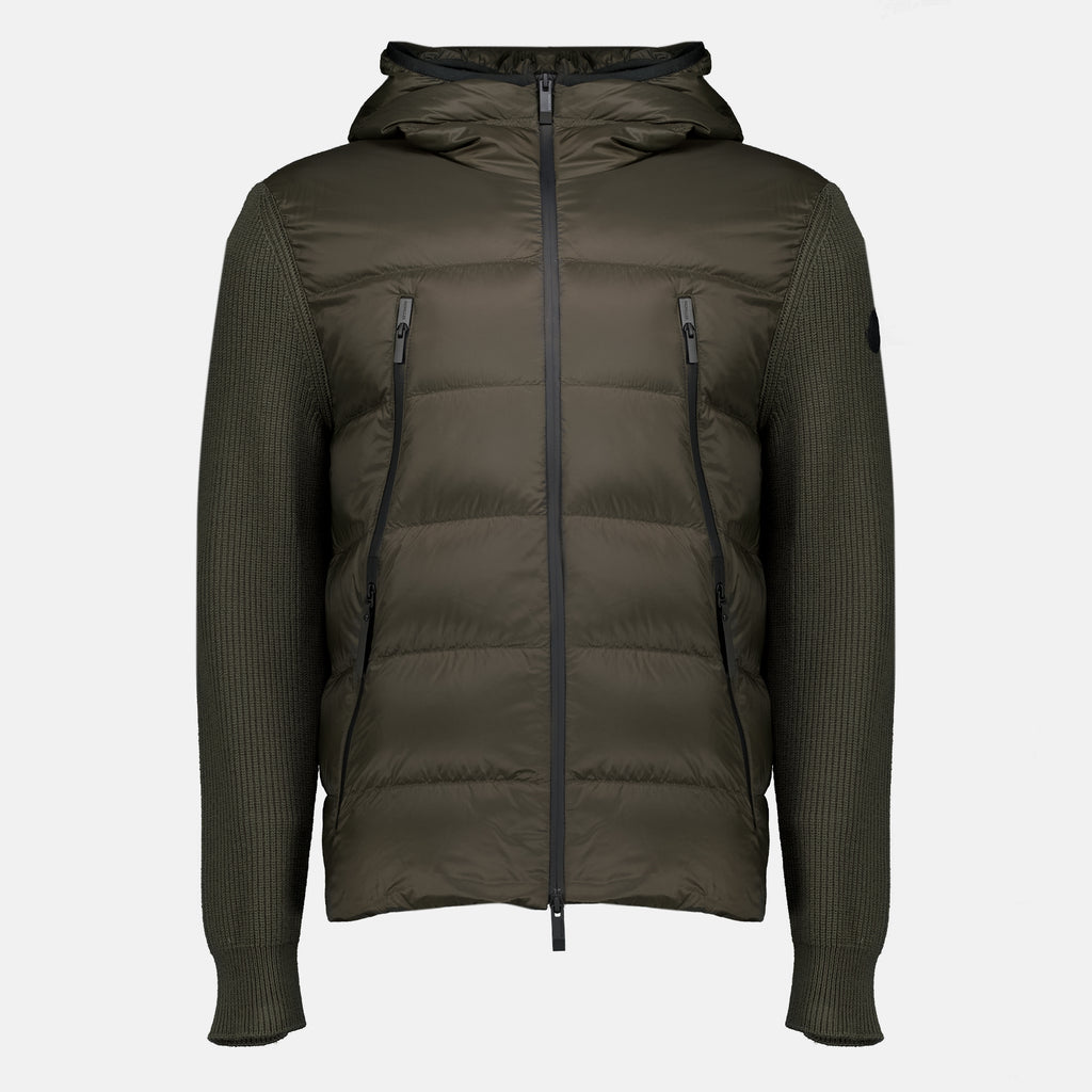 Vestes 黒の二素材カーディガン Moncler Kaki Homme
