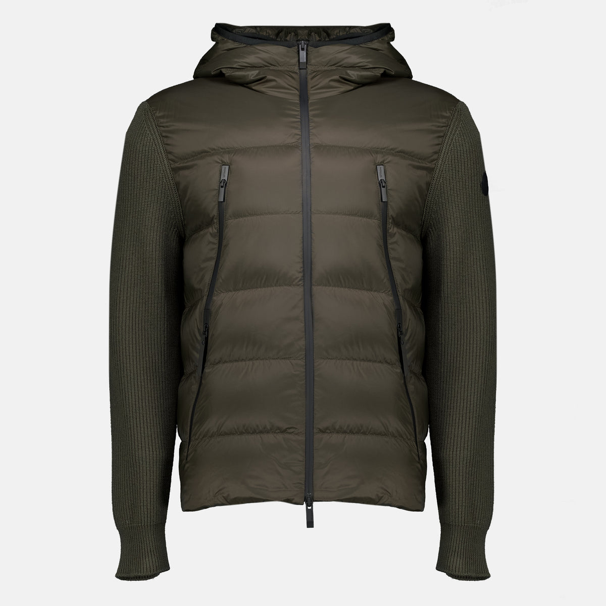 Vestes 黒の二素材カーディガン Moncler Kaki Homme