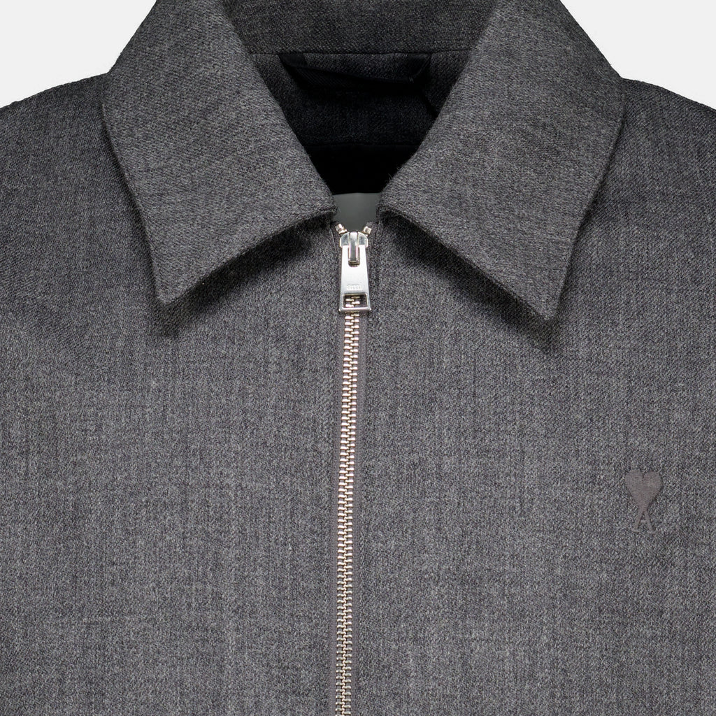 Vestes 회색 울 재킷 Ami PARIS Gris Homme