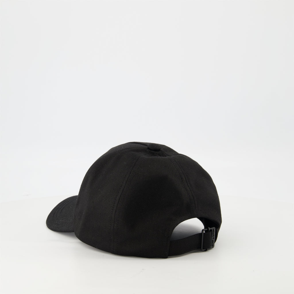 Hüte, caps und beanies Bestickte Baumwollmütze Saint Laurent Schwarz Homme