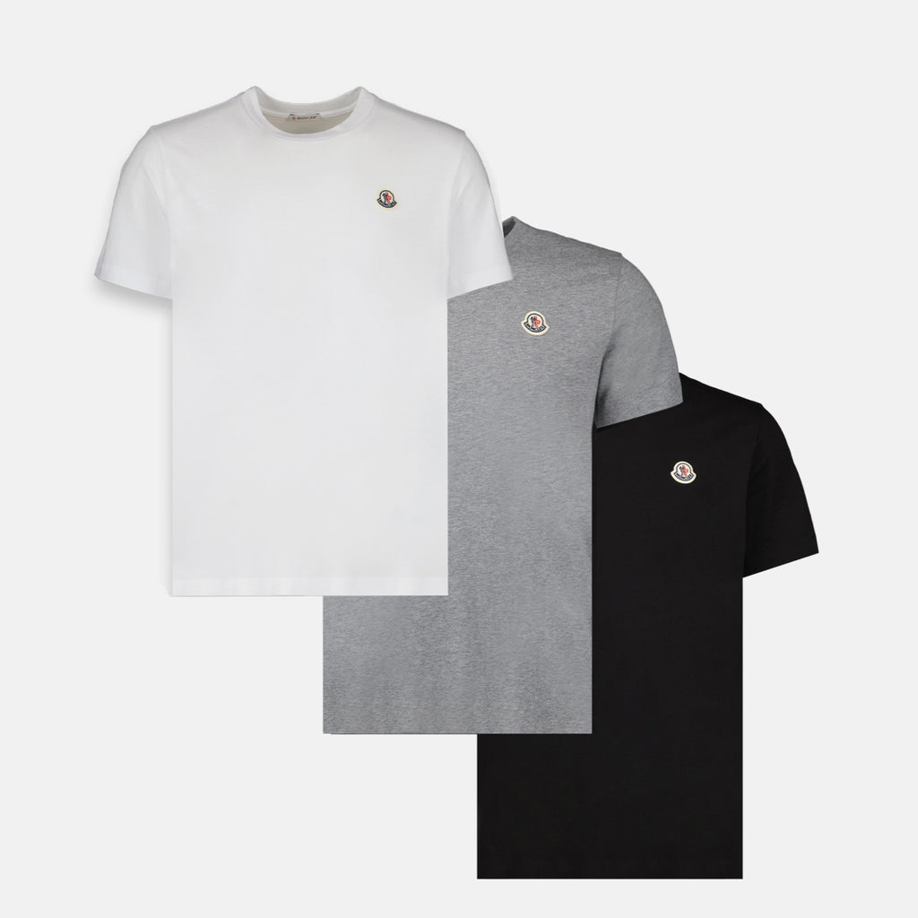 T-shirts Set of 3 Logo T-Shirts Moncler Gris Homme