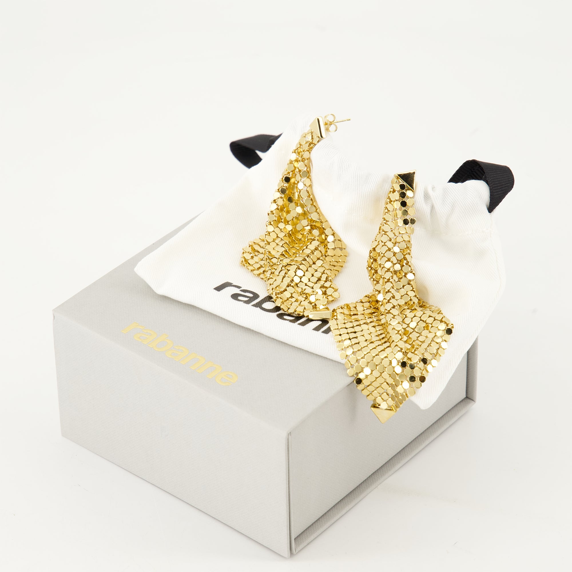 Bijoux Boucles d'oreilles Pixel Rabanne Doré Femme