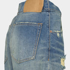 Pantalons Jean effet usé Mm6 Bleu Femme