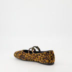Chaussures plates Ballerines imprimées Prada Marron Femme