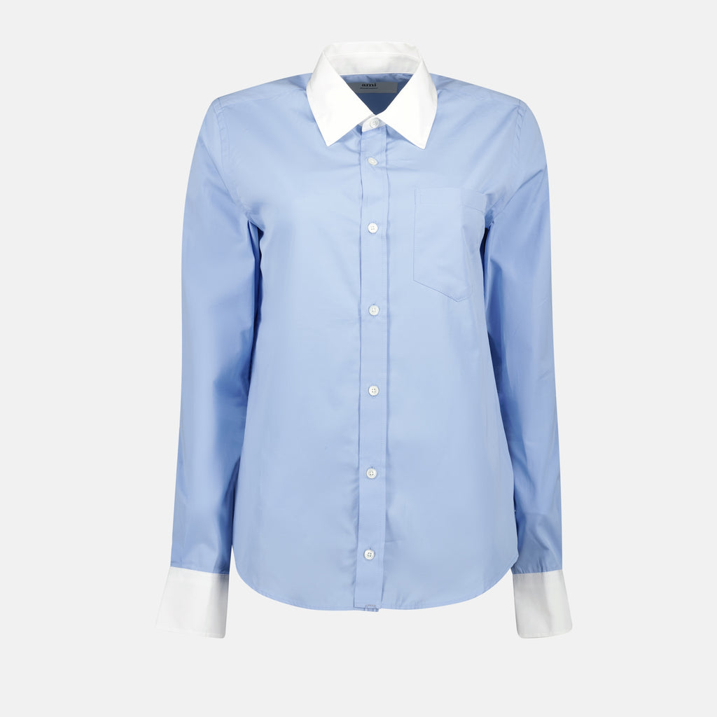 Hemden Chemise en popeline Ami PARIS Blau Femme
