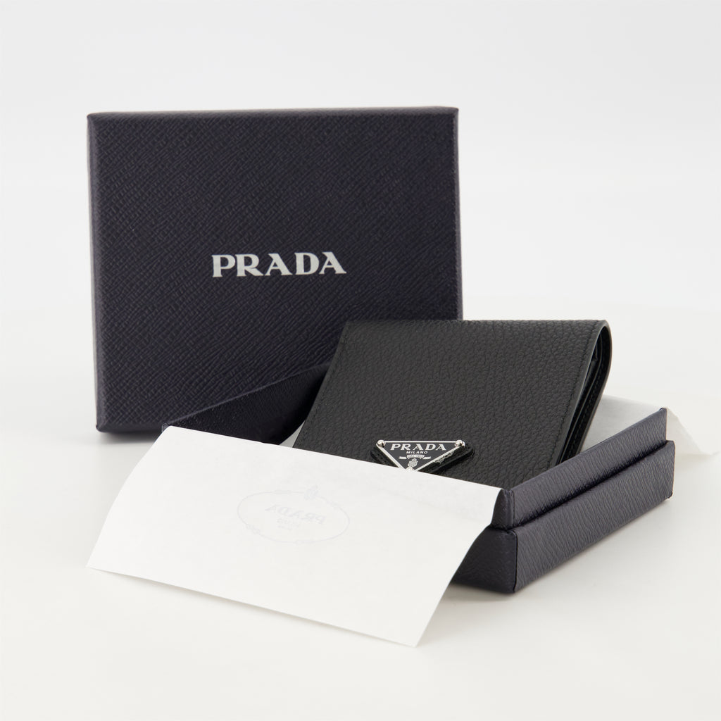 Kleine lederwaren Ledergeldbeutel Prada Schwarz Homme