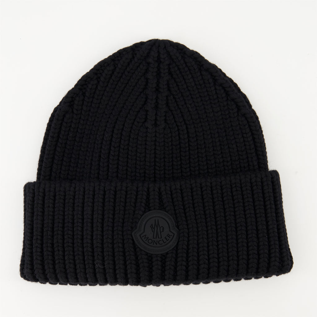 ハット・キャップ・ビーニー Bonnet en laine Moncler 黒 Homme