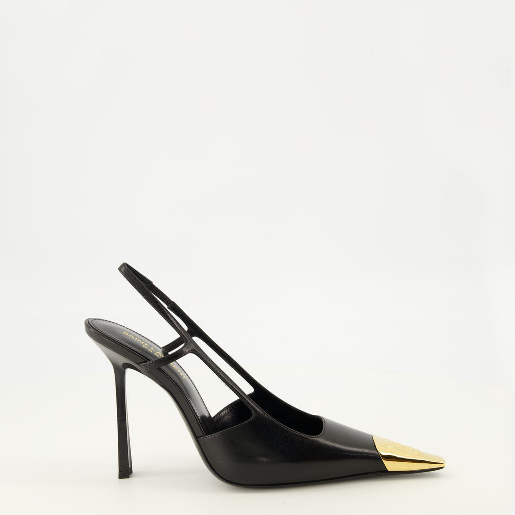 Escarpins ジャンヌ スリングバッグ ブラックレザー Saint Laurent Noir Femme