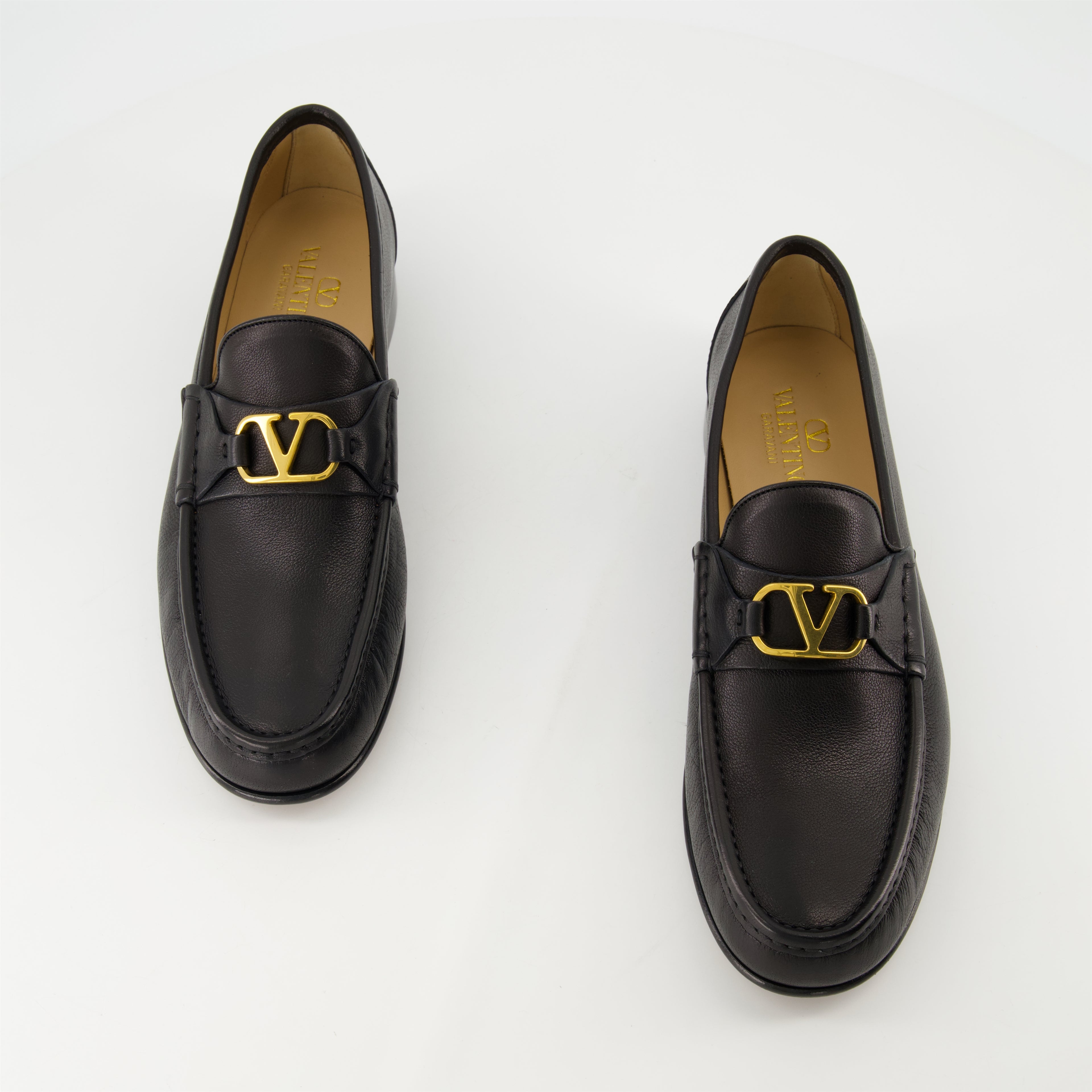 Mocassins Moccassins VLogo en cuir nappa noir Valentino Garavani Noir Homme