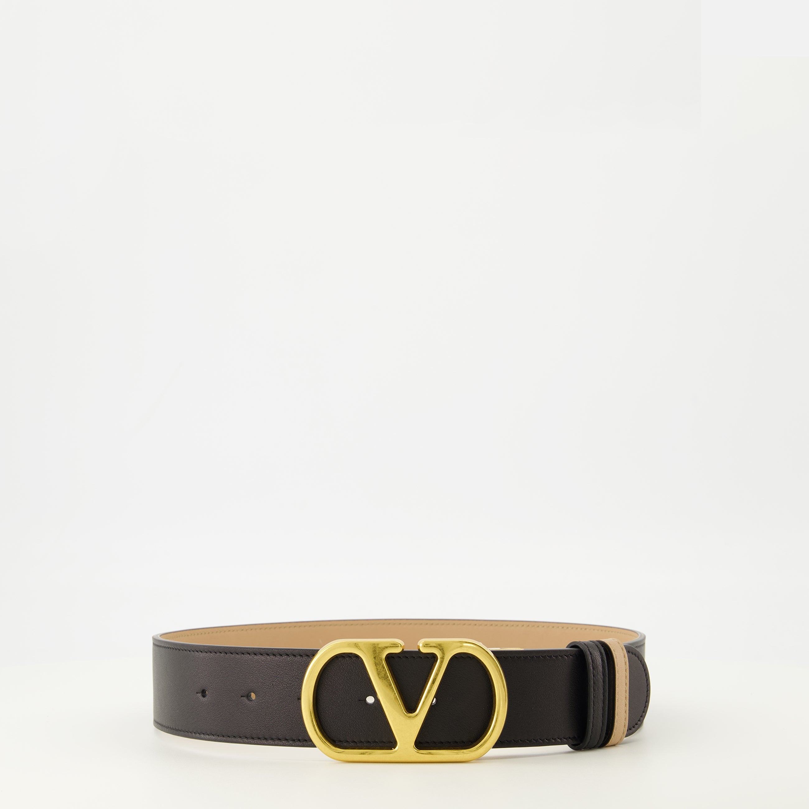 Image de l'article Ceinture Vlogo réversible beige et noir 40 mm de la marque Valentino Garavani pour Femme - Saison Printemps-Été 2026 - Vue détaillée_2